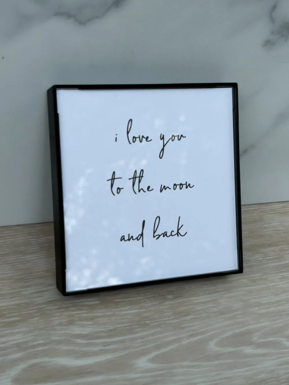 I Love You To The Moon And Back Framed Art Print 4x4 Black Modern Tiered Tray